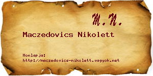 Maczedovics Nikolett névjegykártya