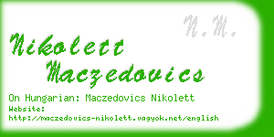 nikolett maczedovics business card